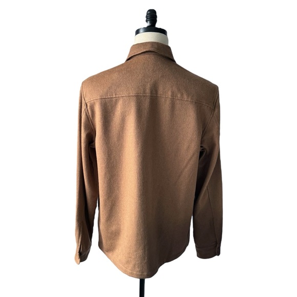 Scotch & Soda Wool Blend Brushed Button Down Over Shirt Jacket In Camel | LARGE - Picture 5 of 10